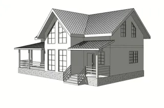 173 m² house built to a custom design, Rodniki: design rendering
