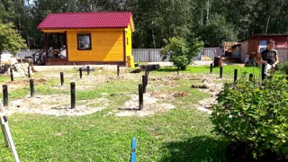 Haus nach individuellem Projekt, SNT „Sarja“: Fundament und Schwellenrahmen