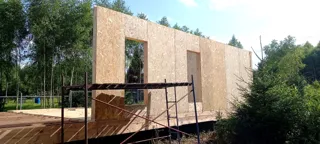 Haus nach Projekt „im Dorf Wjatkowo“, Gebiet Iwanowo: Wandmontage