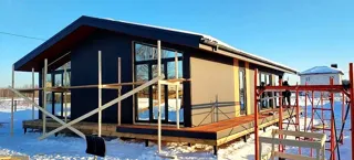 Haus nach Projekt „Chalet 76.3“, Siedlung Parkovo: Fertiges Haus