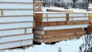 Eingeschossiges Haus nach Projekt „Sabawa“, Dorf Dyakovo: Wandmontage