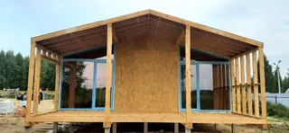 Haus 100 m², Projekt „Barnhouse 76.1“, Dorf Smirnovo: Wandmontage