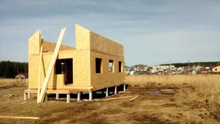 House based on the “Ermak” design, Chkalova settlement: wall assembly