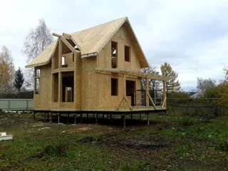 Haus nach Projekt „Garmonija 122.89“, Vichuga: Wandmontage
