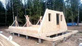 “A-Frame Altay” projesine göre ev, Moskova bölgesi: duvar montajı