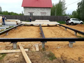 Haus nach Projekt „Mistika - S2.8“, Siedlung Nekrasovskoe: Fundament und Grundrahmen