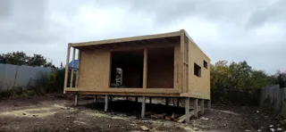 Haus 54 m², Projekt „N4O-54“, Dorf Lezhnevo: Wandmontage