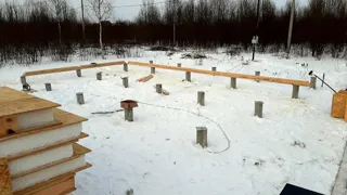 Haus nach Projekt „Mistika - S2.5“, Dorf Degtyarevo: Fundament und Grundrahmen