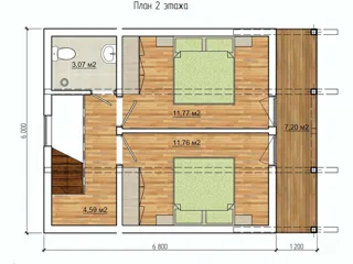 Haus nach Projekt „Sawuschka“, Dorf Khorlovo: Projektgrundriss