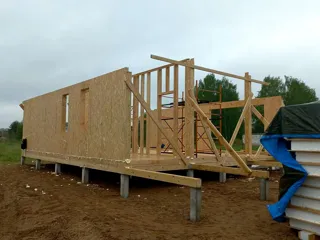 Haus 86,6 m² nach individuellem Projekt, Dorf Laptevo: Wandmontage
