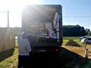 Haus nach Projekt „Jessentuki 7.5x7.5“, Dorf Rastunovo: Lieferung des Hausbausatzes