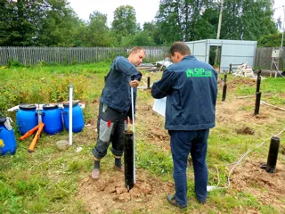 Haus nach Projekt „Radoniza“, Dorf Kryukovo: Fundament und Grundrahmen