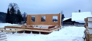 Haus 63,3 m² nach individuellem Projekt, Dorf Ignatovskoe: Wandmontage