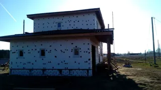 Garage nach Projekt „Slawjanka mini + Garage“, Dorf Nazarovo: Fassadenverkleidung