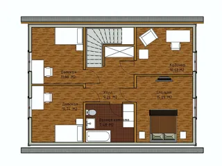 “Fin tarzı 203.93” projesine göre ev, İvanovo bölgesi: proje planı