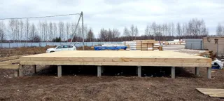 Custom-design house, Pavlikovo village: SIP panel floor at elevation 0