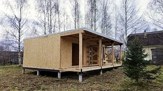 Haus nach Projekt „Mistika - S2.5“, SNT „Koltschugino“: Wandmontage