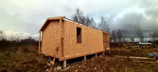 Haus 45 m², Projekt „Barnhouse 33“, Dorf Nazarovo: Wandmontage
