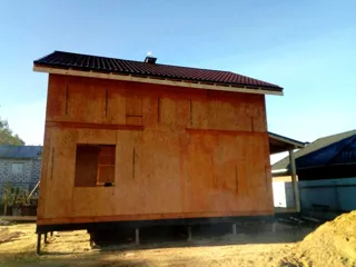 Haus nach Projekt „Majak“, Dorf Verkhnee Myachkovo: Fertiges Haus
