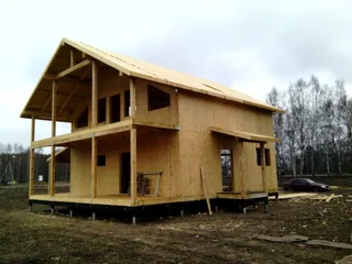 Haus nach Projekt „Sokol“, Region Jaroslawl: Wandmontage