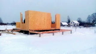 Haus nach Projekt „Dmitrowo“, Dorf Lupychevo: Wandmontage