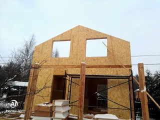 Dacha house, “Small country house” design, Karacharovo village: wall assembly