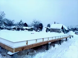 Haus 77,4 m², individuelles Projekt, SNT „Sadowod“: Boden aus SIP-Paneelen auf Höhe 0