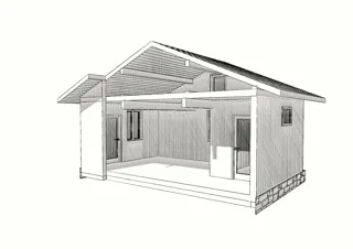 Extension built to a custom design, Uvod village: design rendering