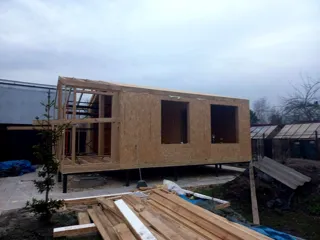 House based on the “Barnhouse 39” design, SNT “Gorkovskoye Boloto”: wall assembly