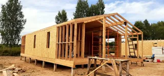 Haus 100 m², Projekt „Barnhouse 76.1“, Dorf Smirnovo: Wandmontage