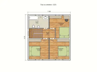 Custom-design house, Patrikeevo village: project floor plan