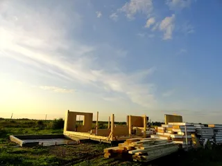 Haus nach Projekt „Gala“, Gebiet Iwanowo: Wandmontage