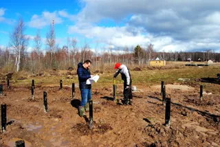 Haus nach Projekt „Metschta VB“, Dorf Ivantsevo: Fundament und Grundrahmen