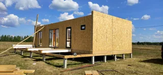 Haus 102 m², Projekt „Mistika - D“, Dorf Khrabrovo: Wandmontage