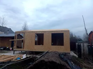 House based on the “Barnhouse 39” design, SNT “Gorkovskoye Boloto”: wall assembly