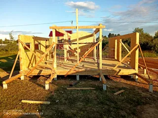 Haus nach Projekt „Barnhouse 84.2“, Dorf Ivantsevo: Wandmontage