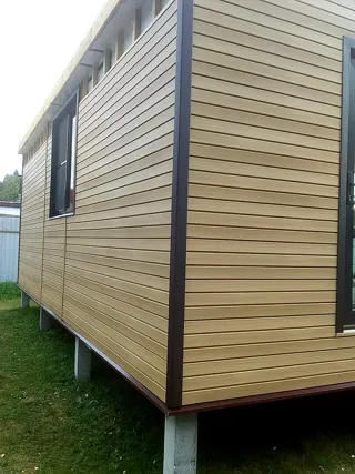 House, “N4O-54” design, Dubovo village: facade finishing
