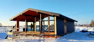 Haus nach Projekt „Chalet 76.3“, Siedlung Parkovo: Fertiges Haus