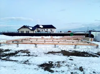 House based on the “Barnhouse 110” design, Moscow Region: foundation and sill strapping