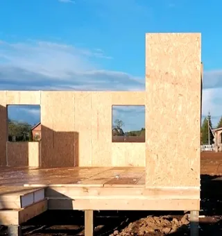 Haus 112,5 m², Projekt „Kostroma“, Dorf Nastasino: Wandmontage