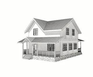 Haus nach individuellem Entwurf, Siedlung Pervyy: Projektvisualisierung