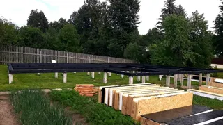 House built to a custom design, Shurintsevo village: foundation and sill strapping