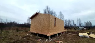 Haus 45 m², Projekt „Barnhouse 33“, Dorf Nazarovo: Wandmontage