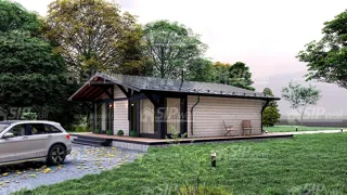 House based on the “Half-timbered 98” design, SNT “POZITIV”: design rendering