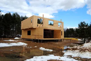 Haus nach Projekt „Palermo“, Region Jaroslawl: Wandmontage