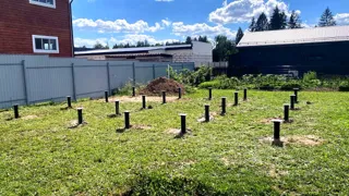 Haus nach Projekt „A-Frame Altai“, Gebiet Moskau: Fundament und Grundrahmen