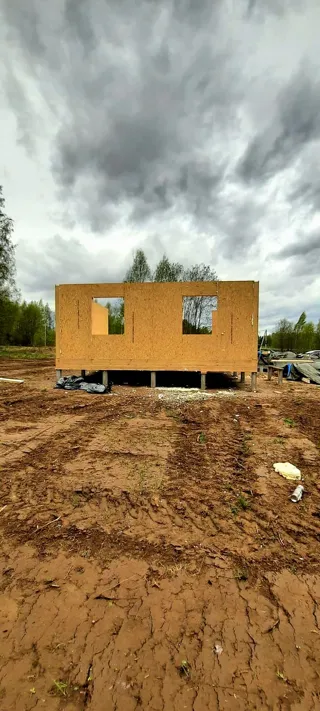 117 m² ev, “Vladimir” projesi, Serednyaya köyü: duvar montajı