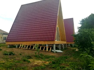 “A-Frame 57” projesine göre ev, Poddubnovo köyü: tamamlanmış ev
