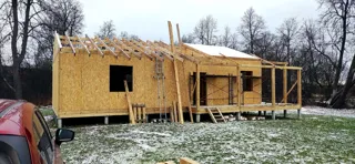 122 m² house built to a custom design, Alferevo village: roofing