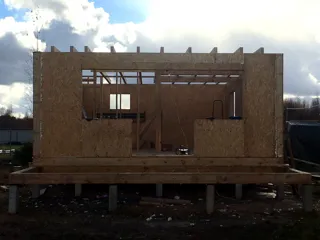 103 m² house, “Ermak” design, Timoshkino village: wall assembly